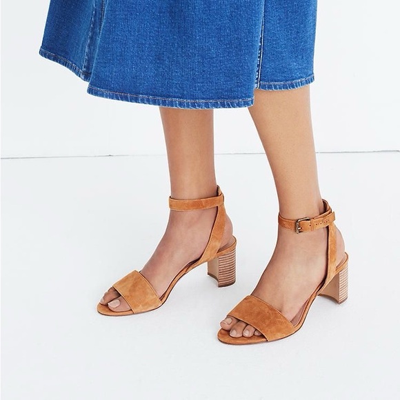 Madewell The Claudia Sandals in Amber brown Suede Size 9 - Picture 2 of 11